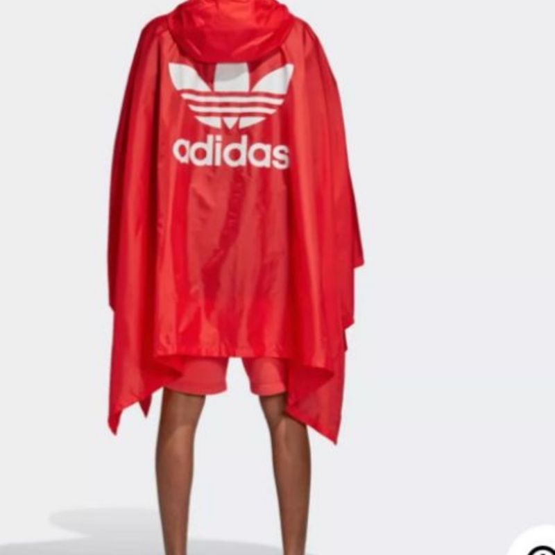 Poncho Adidas Laranja em Plástico | Casaco Masculino Adidas Usado