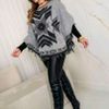 poncho casaco feminino lã tricô - suéters & cardigans indiano!