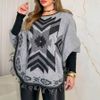 poncho casaco feminino lã tricô - suéters & cardigans indiano!
