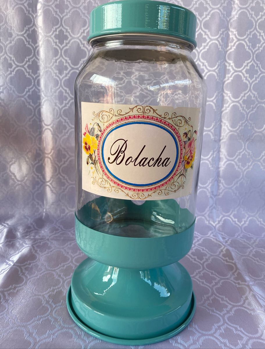 Porta Bolacha Azul de Vidro | Item de Decoração Nunca Usado 69493623 ...