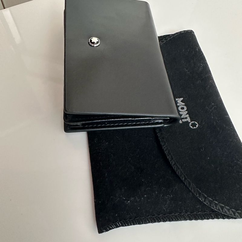 Porta-Cartões Montblanc Platinum Collection - Couro Preto