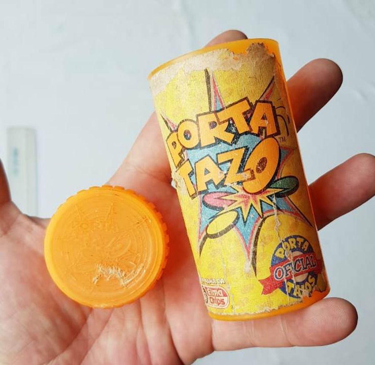 Porta Tazos Elma Chips - Coleção Looney Tunes - Laranja - 1997