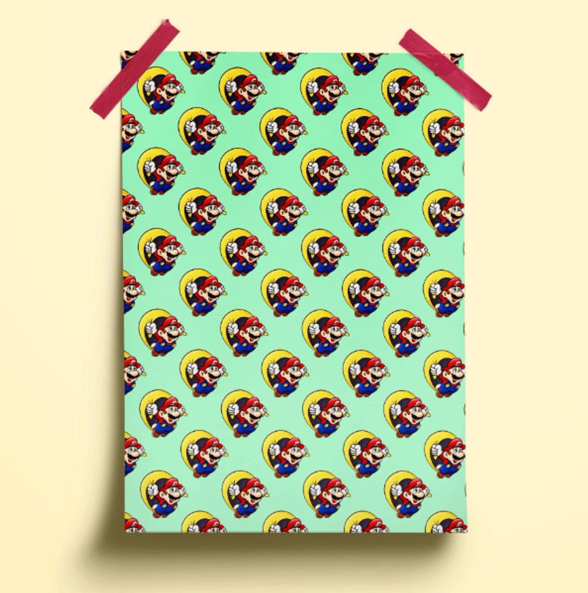 Pôster Decorativo | Super Mario Pattern | Item de Decoração Pana Poo ...