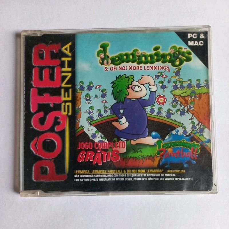 Pôster Senha - Lemmings - Pc | Cd-Rom Usado 98489988 | enjoei