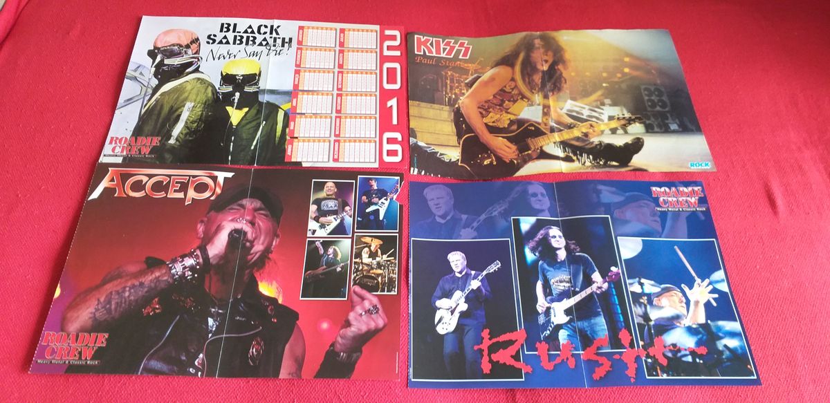 Posters Kiss, Black Sabbath Calendário, Accept, Rush, Ministry Item