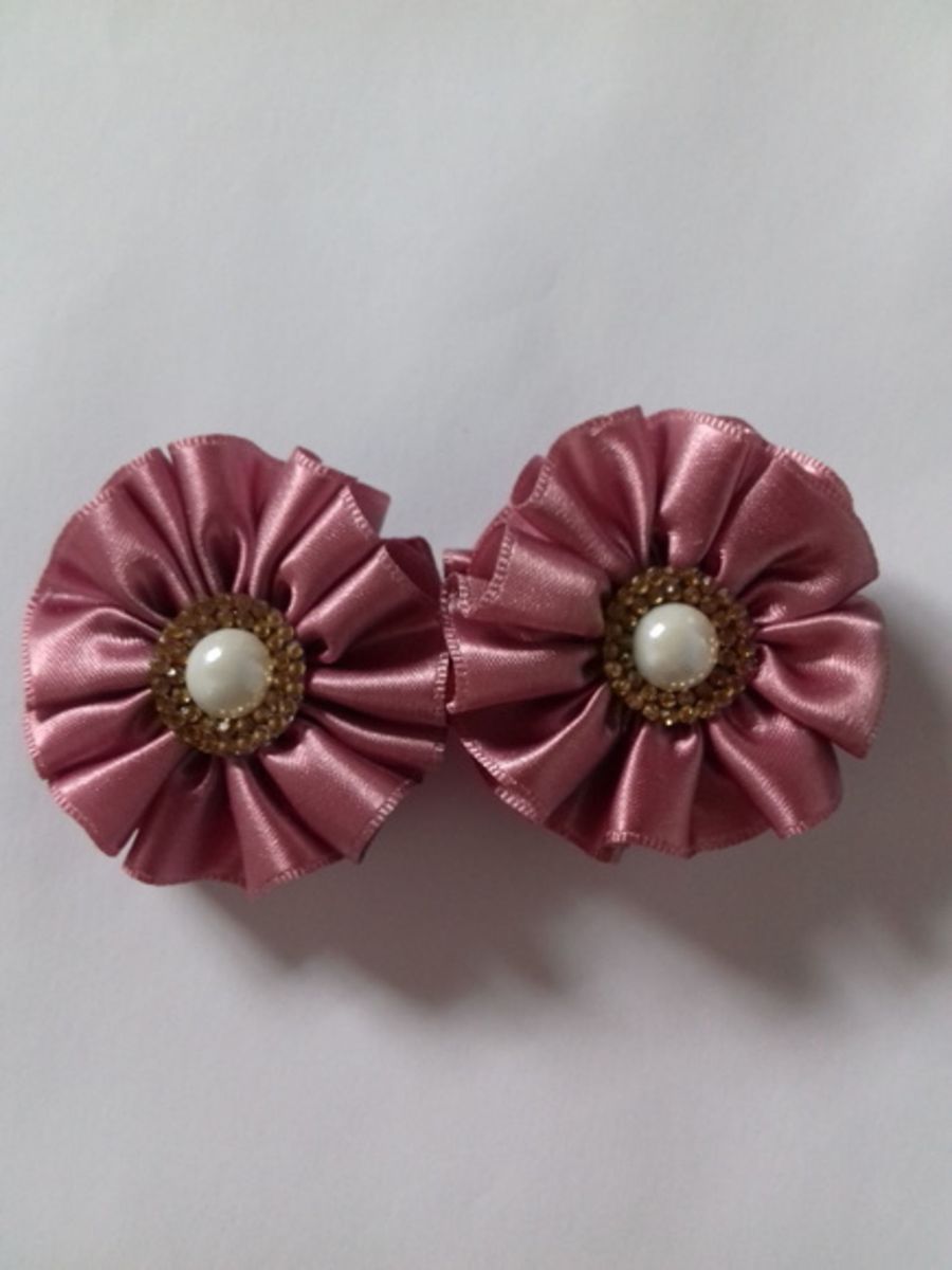presilha rosa antigo - cabelos ateliê arte em fita
