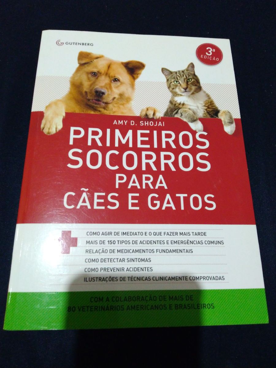 Primeiros Socorros para Cães e Gatos Livro Gutemberg Usado enjoei