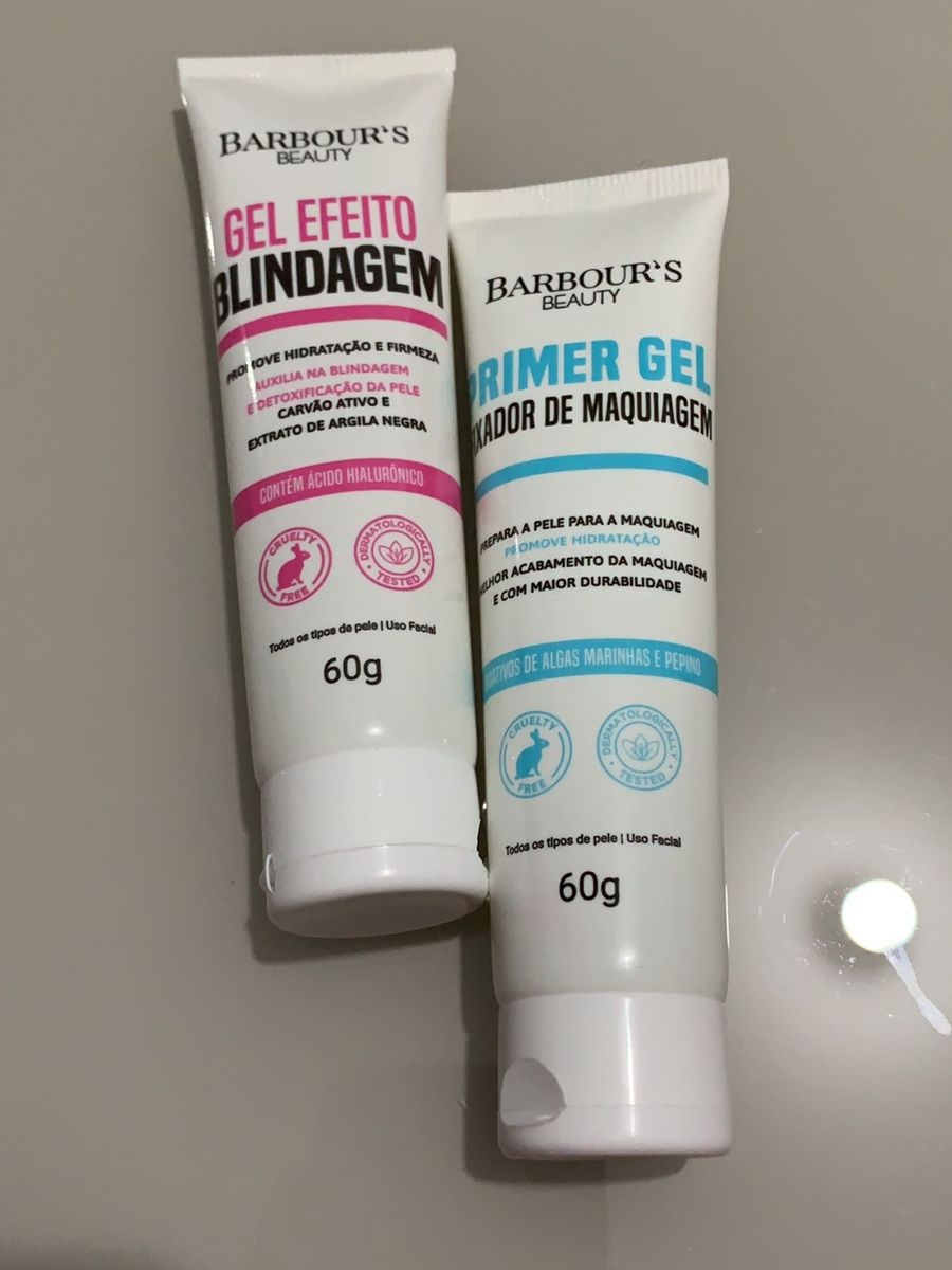 Primer Gel e Gel Efeito Blindagem Barbours Beauty Maquiagem Feminina