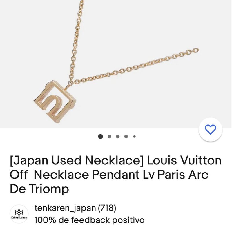 Japan Used Necklace] Louis Vuitton Off Necklace Pendant Lv Paris