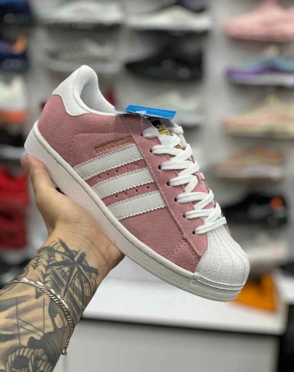 adidas camurça rosa