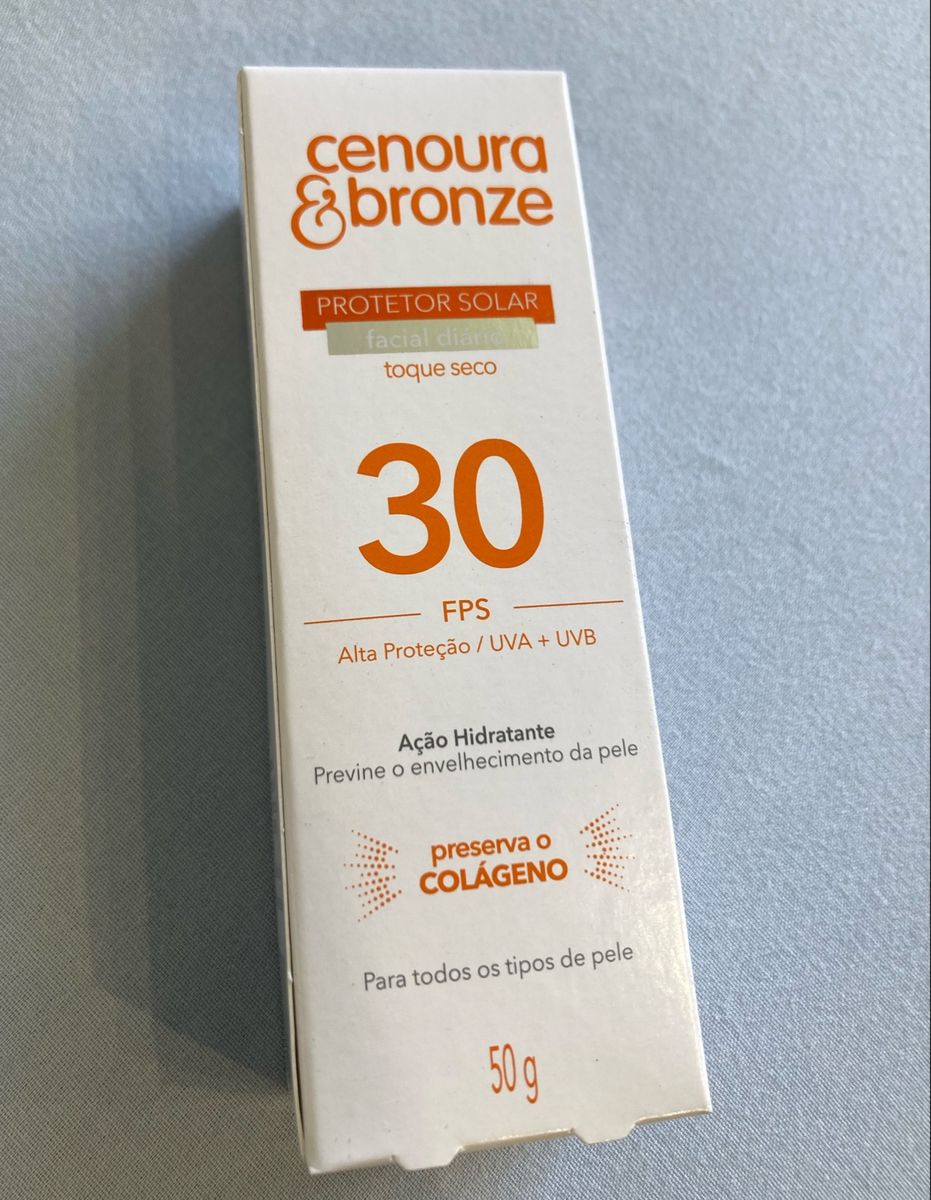 Protetor Solar Facial Fator 30 Cenoura e Bronze | Cosmético Feminino ...