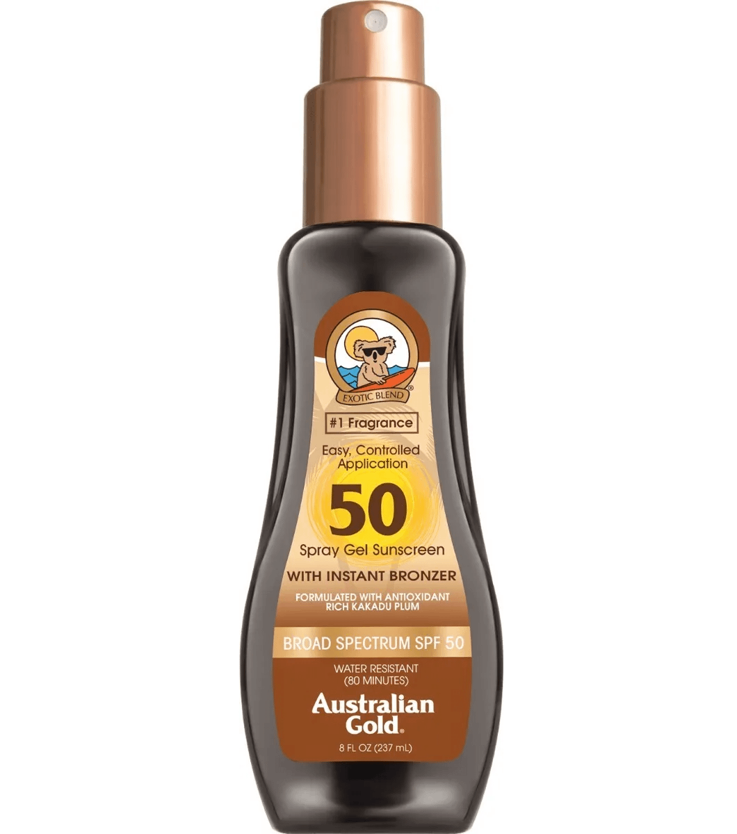Protetor Solar Spray Gel Fator Fps 50 Australian Gold com Bronzer
