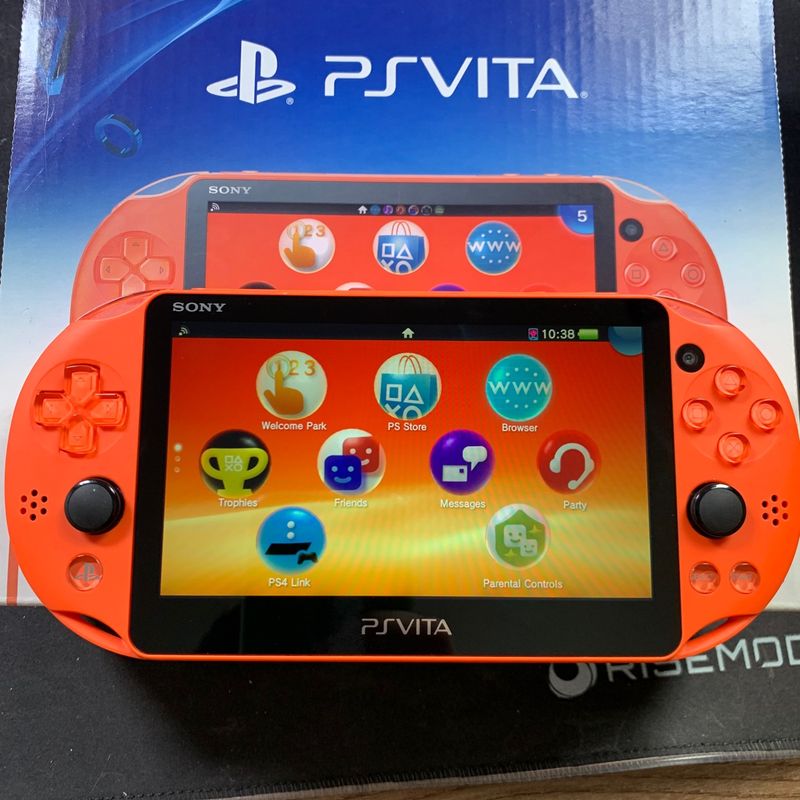 Ps Vita Slim Neo Orange 100 Original Completo Na Caixa Console de Videogame Sony Usado 86287596 enjoei