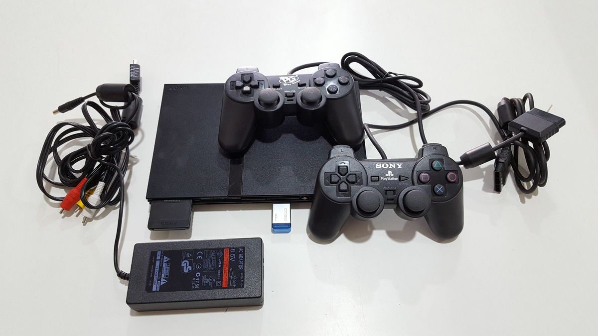 Console Playstation 2 Slim OPL jogos Pendrive (sem leitor) - PS2