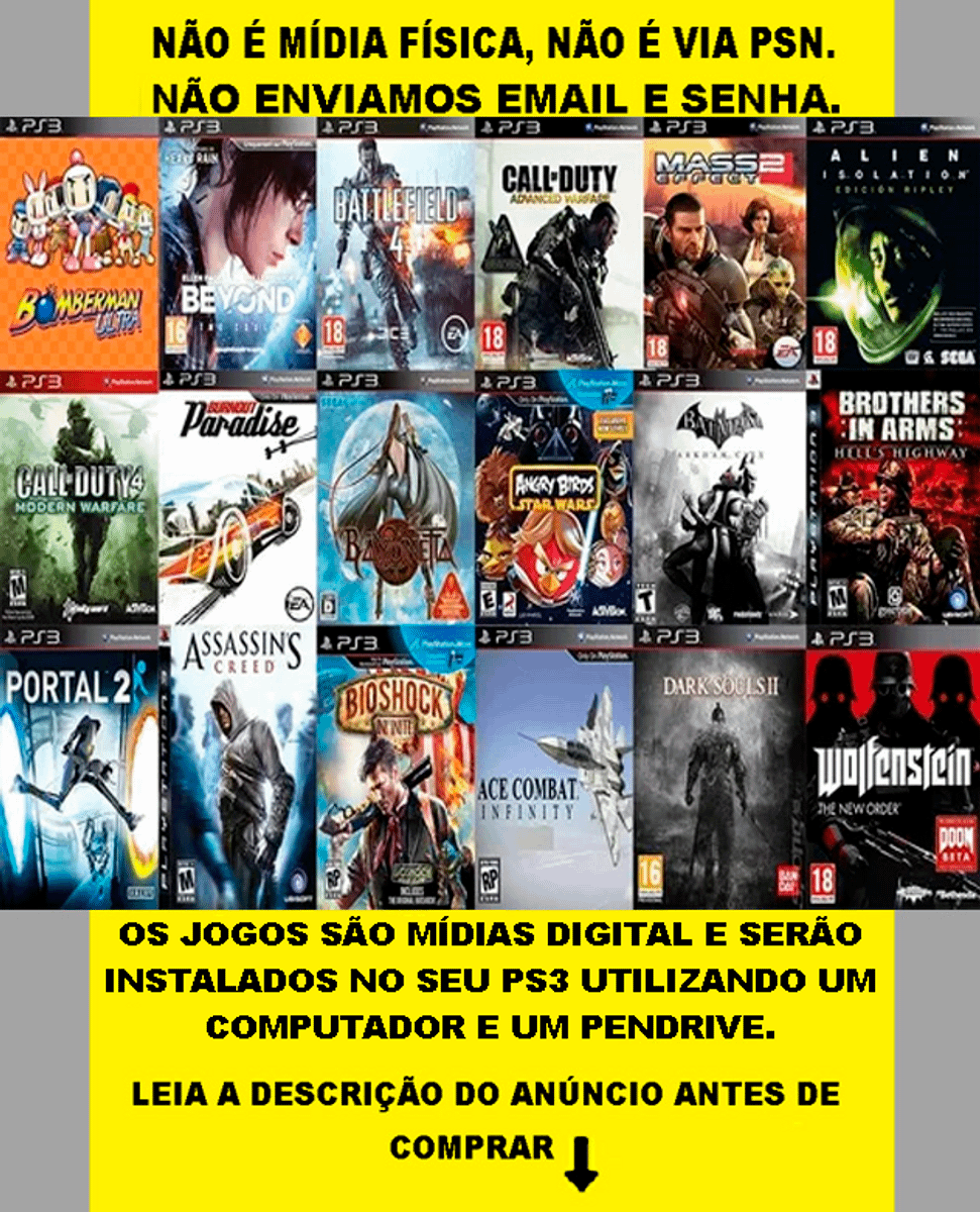 Ps3 Combo com 2000 Jogos Ps3 Pkg Atualização Hen/Han | Jogo de Videogame  Nunca Usado 66619512 | enjoei