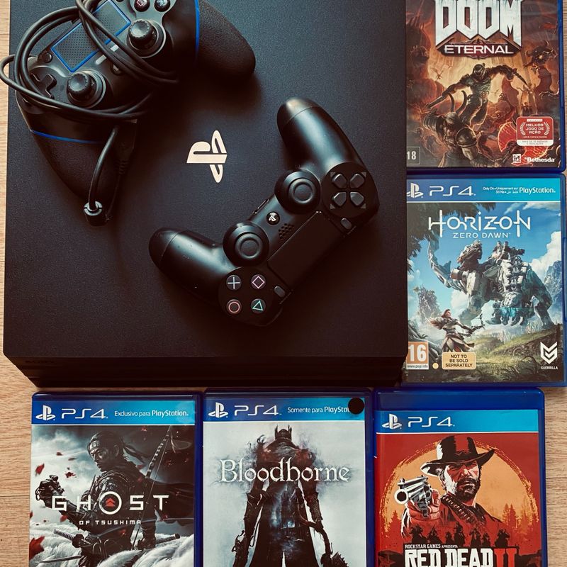 Ps4 Pro - 2 Controles - 5 Jogos Top - 1tb Standard - Preto | Console de  Videogame Sony Usado 77892120 | enjoei