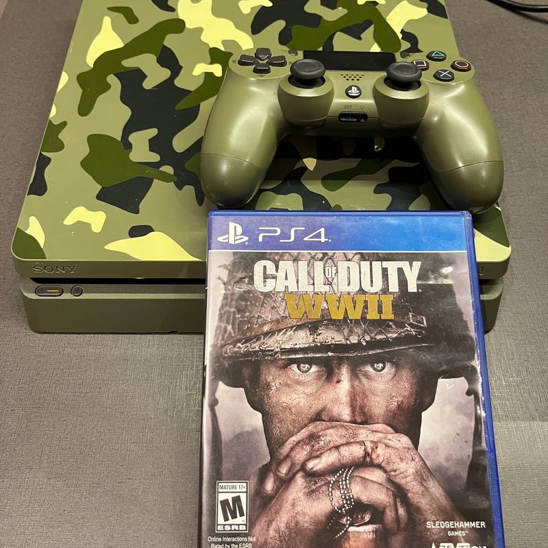 Console PS4 Slim 1TB Edição Limitada Call of Duty WWII Seminovo