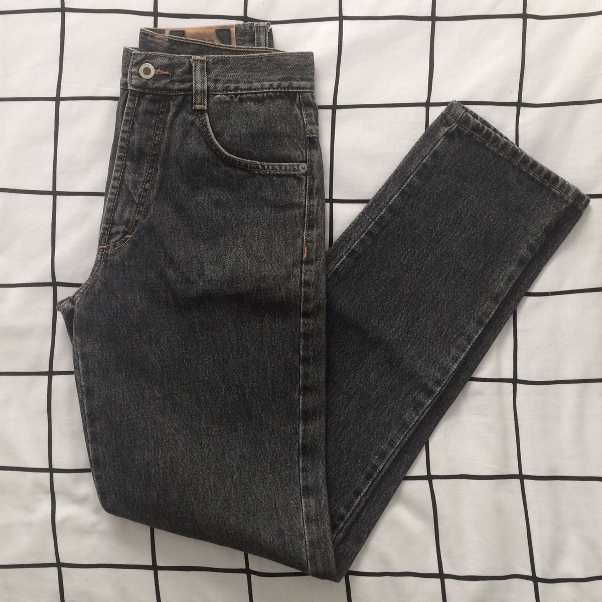 calça mom jeans preta