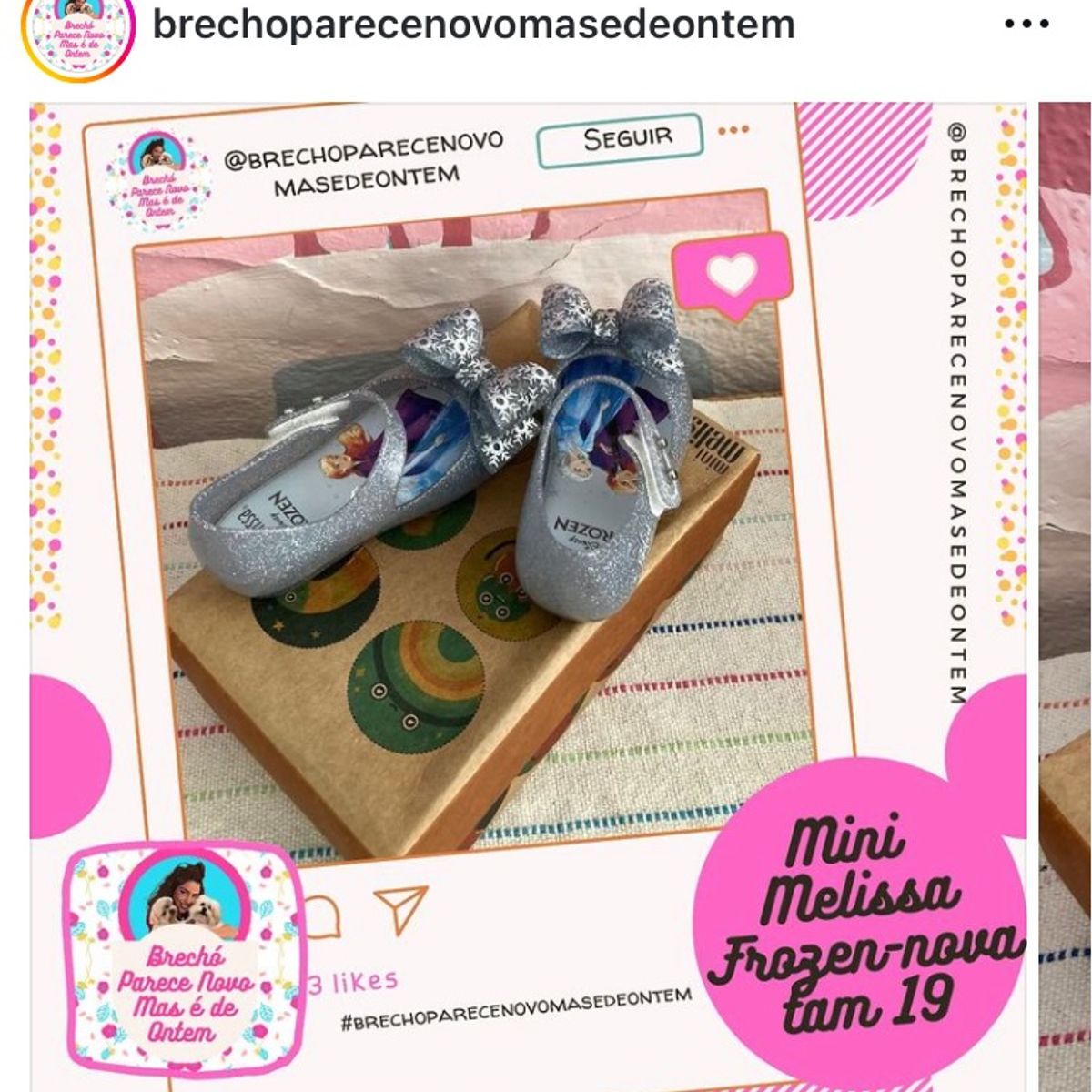 Sandália Mini Melissa Frozen Tamanho 19 Calçado Infantil para Bebê  Melissa Nunca Usado 110812275 enjoei