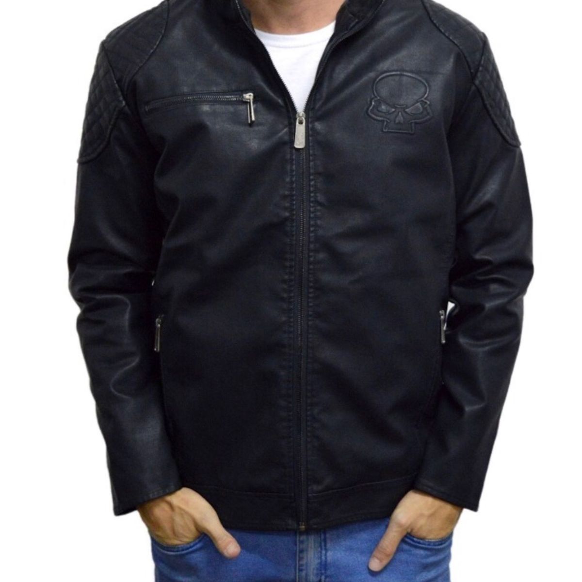 jaqueta couro caveira