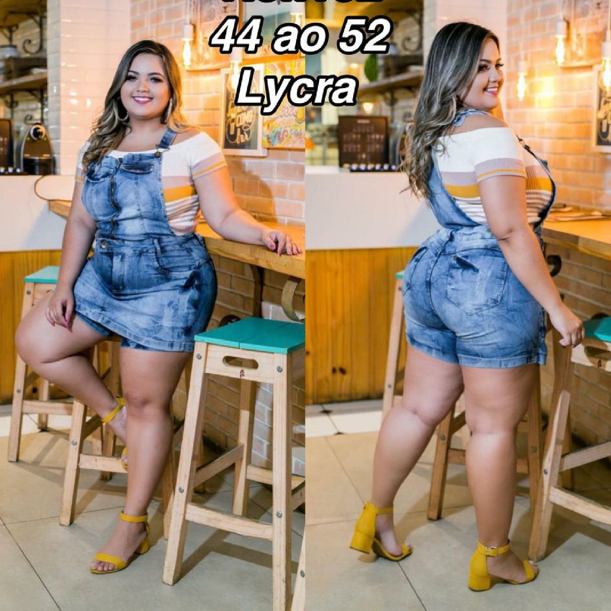 jardineira short saia plus size