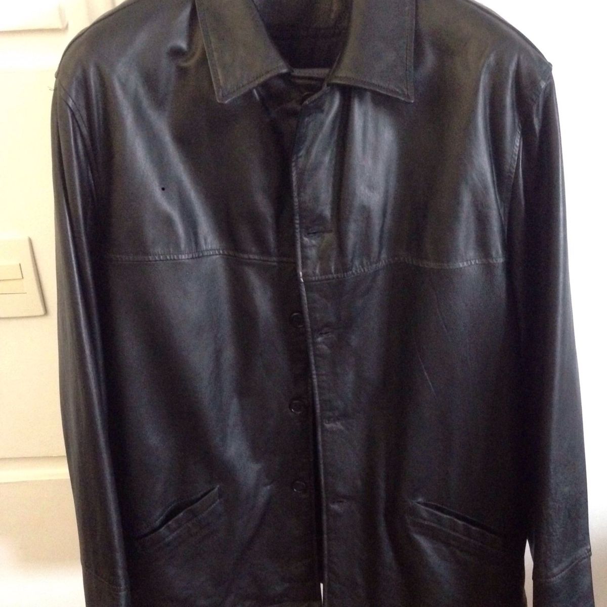 jaqueta de couro masculina brooksfield