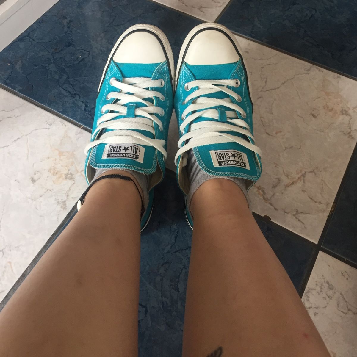 all star azul turquesa cano medio