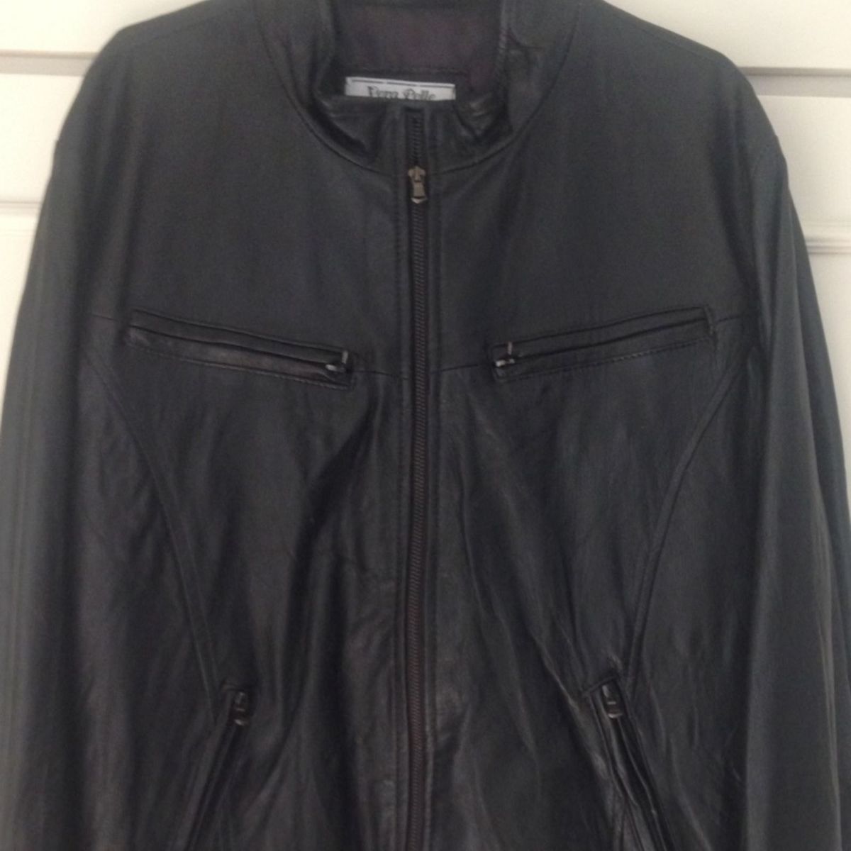 jaqueta de couro de cabra masculina