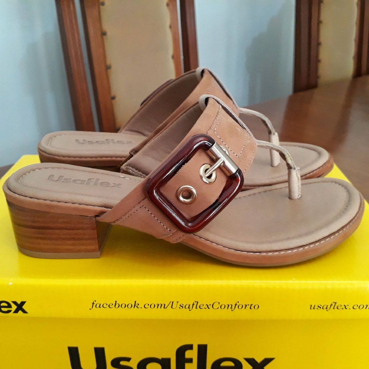 sandalia usaflex bege
