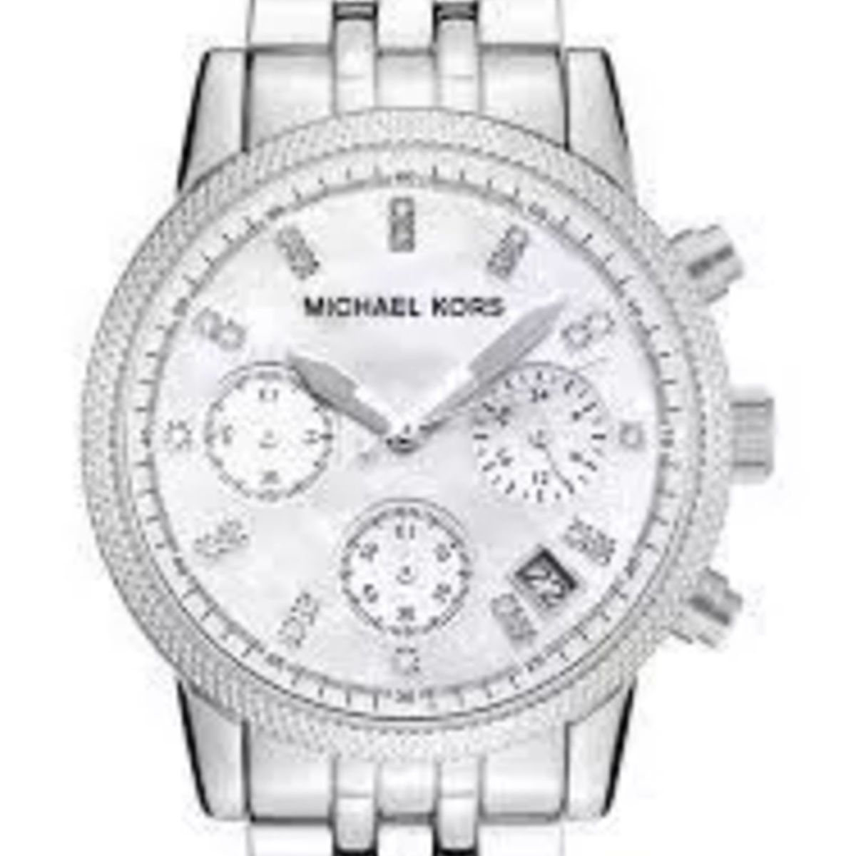 relogio michael kors prata com strass