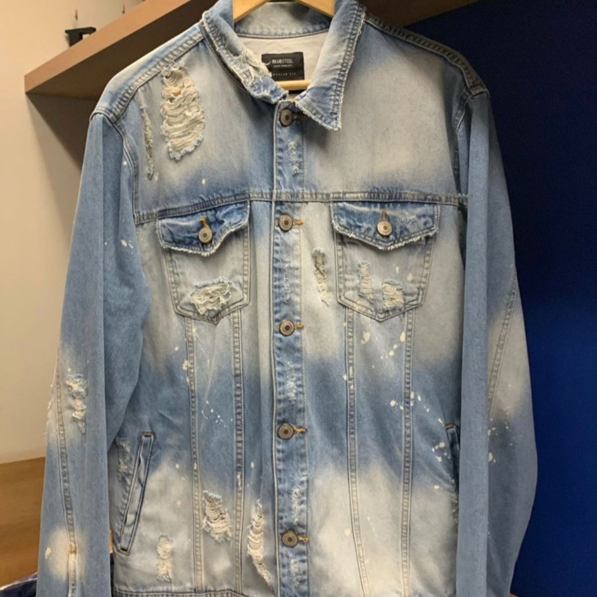 jaqueta jeans destroyed renner