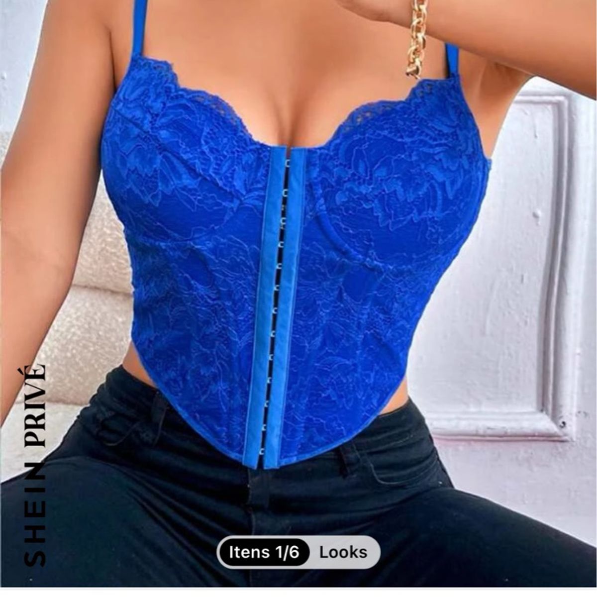 Top Corset Shein, Blusa Feminina Shein Nunca Usado 49866218