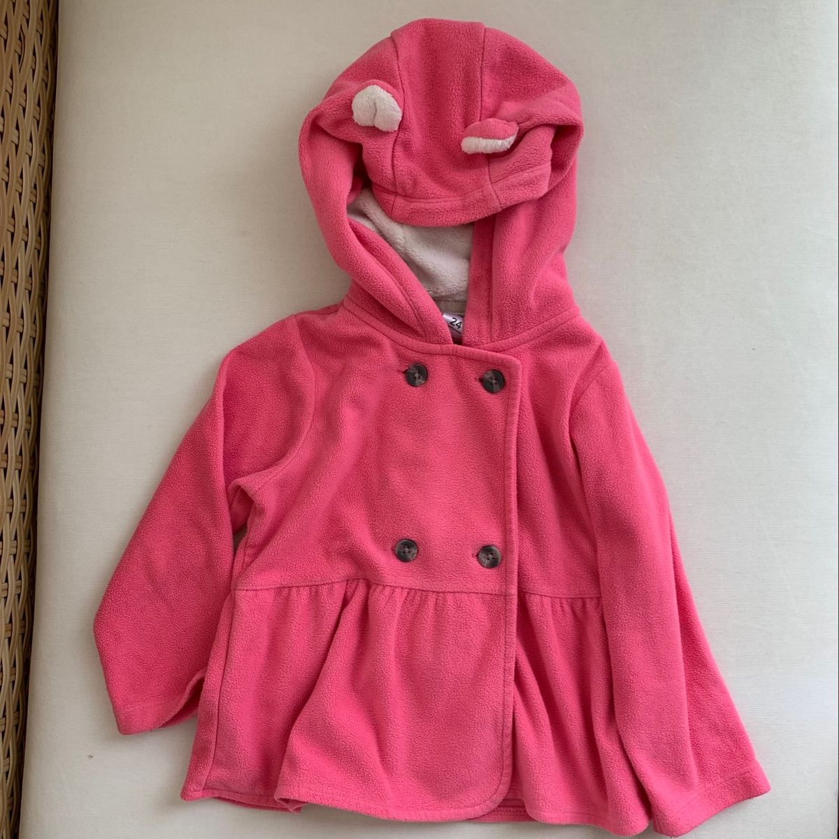 Blusa de Frio da Carters, com Capuz de Orelhinha, Rosa, Tamanho 24
