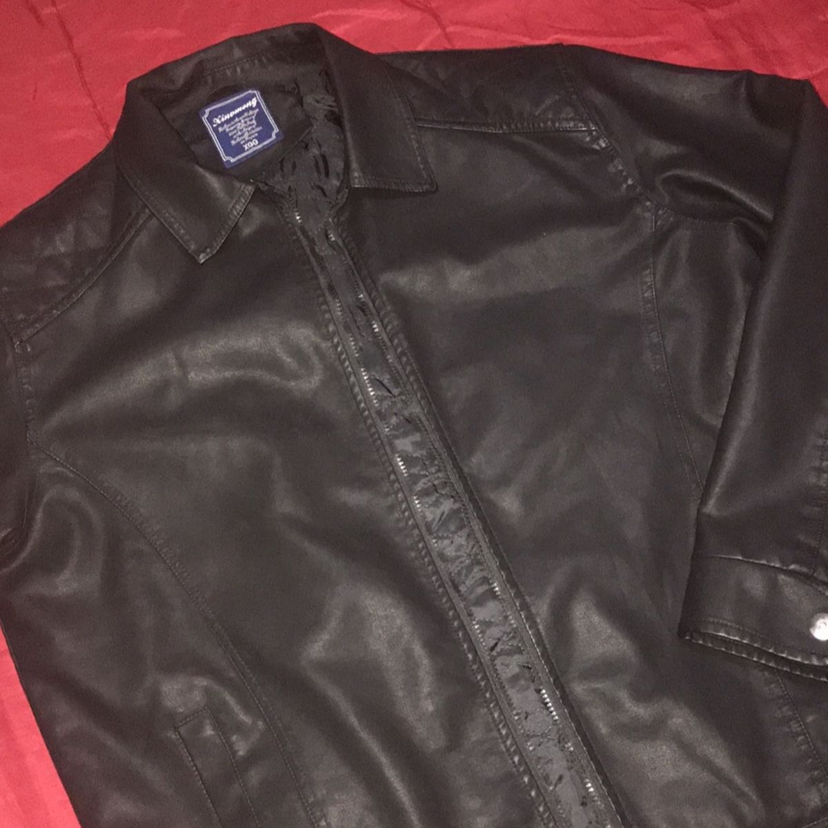 jaqueta masculina couro sintético