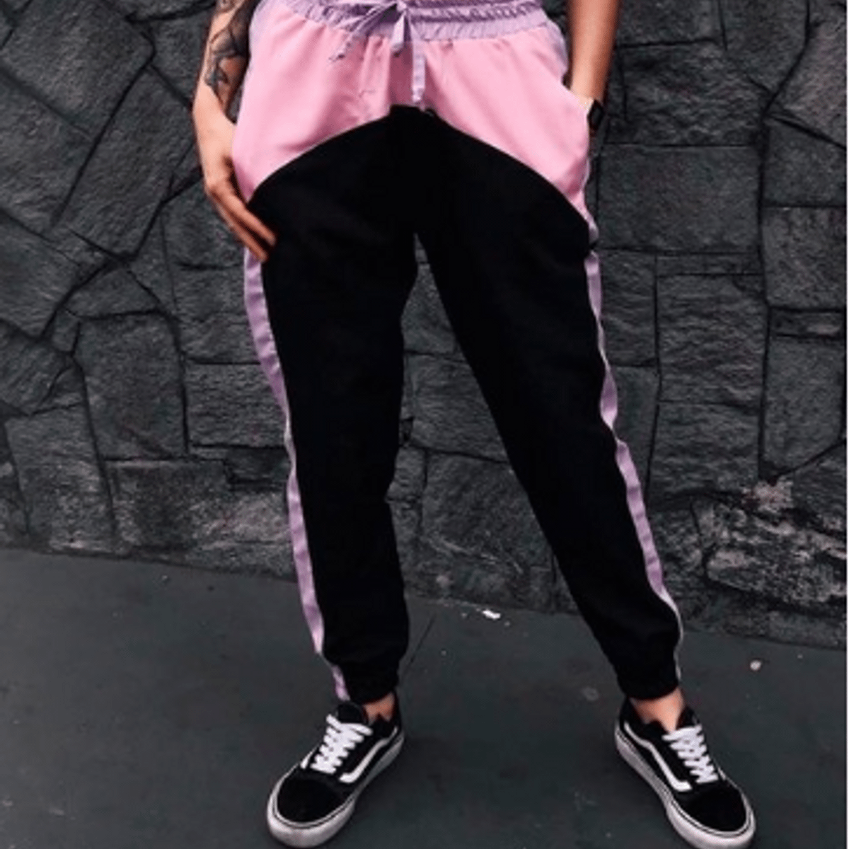 calça tactel feminina com elastico na barra