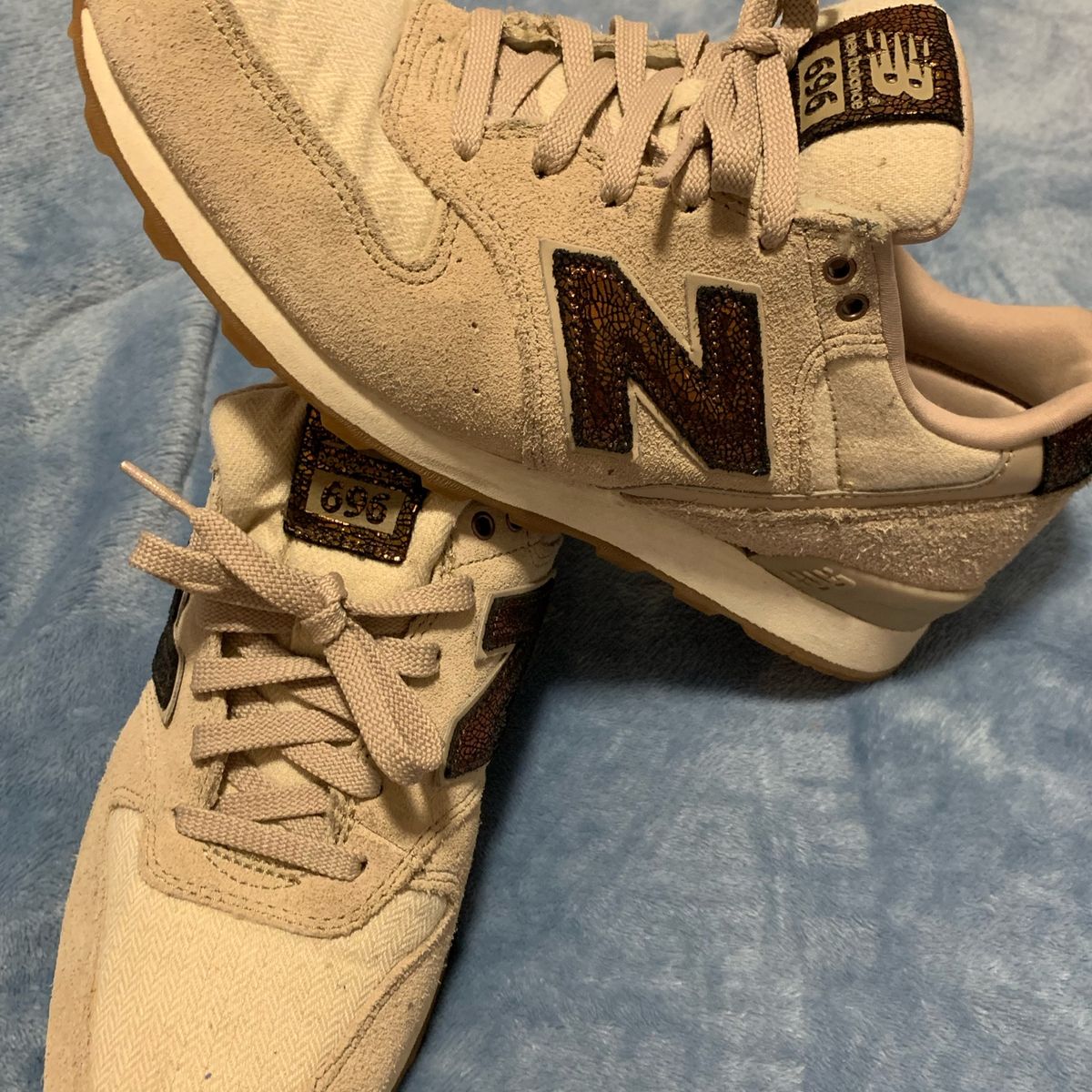 New balance 696 marrom sale