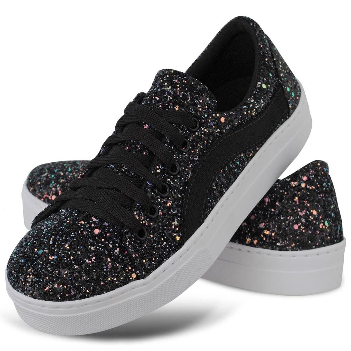 vans glitter preto