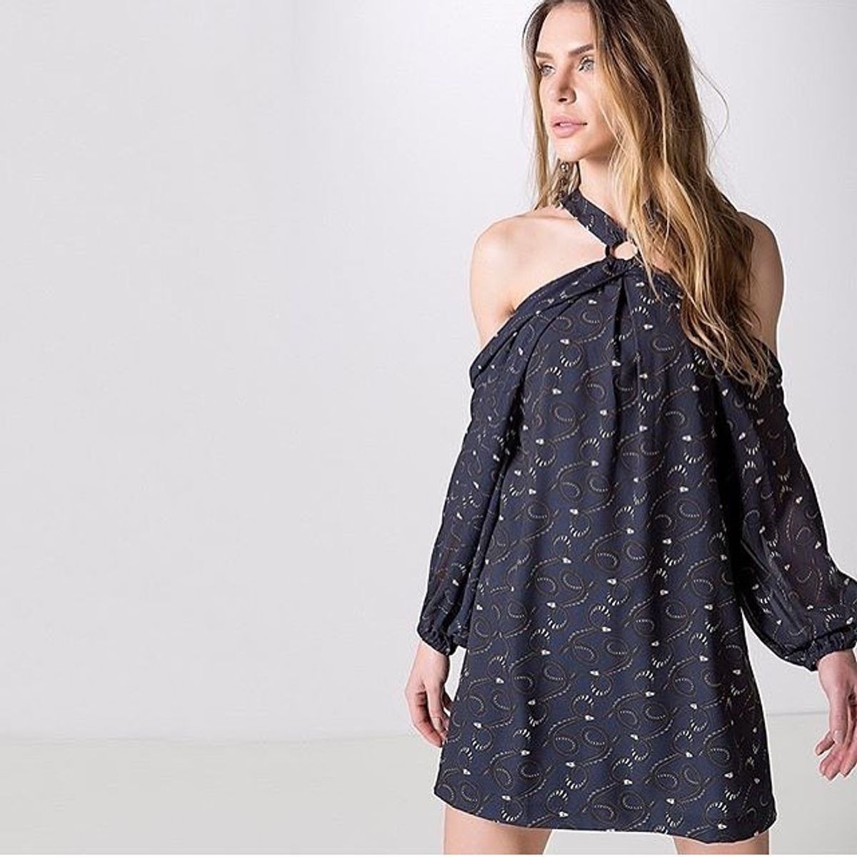 vestido de seda animale