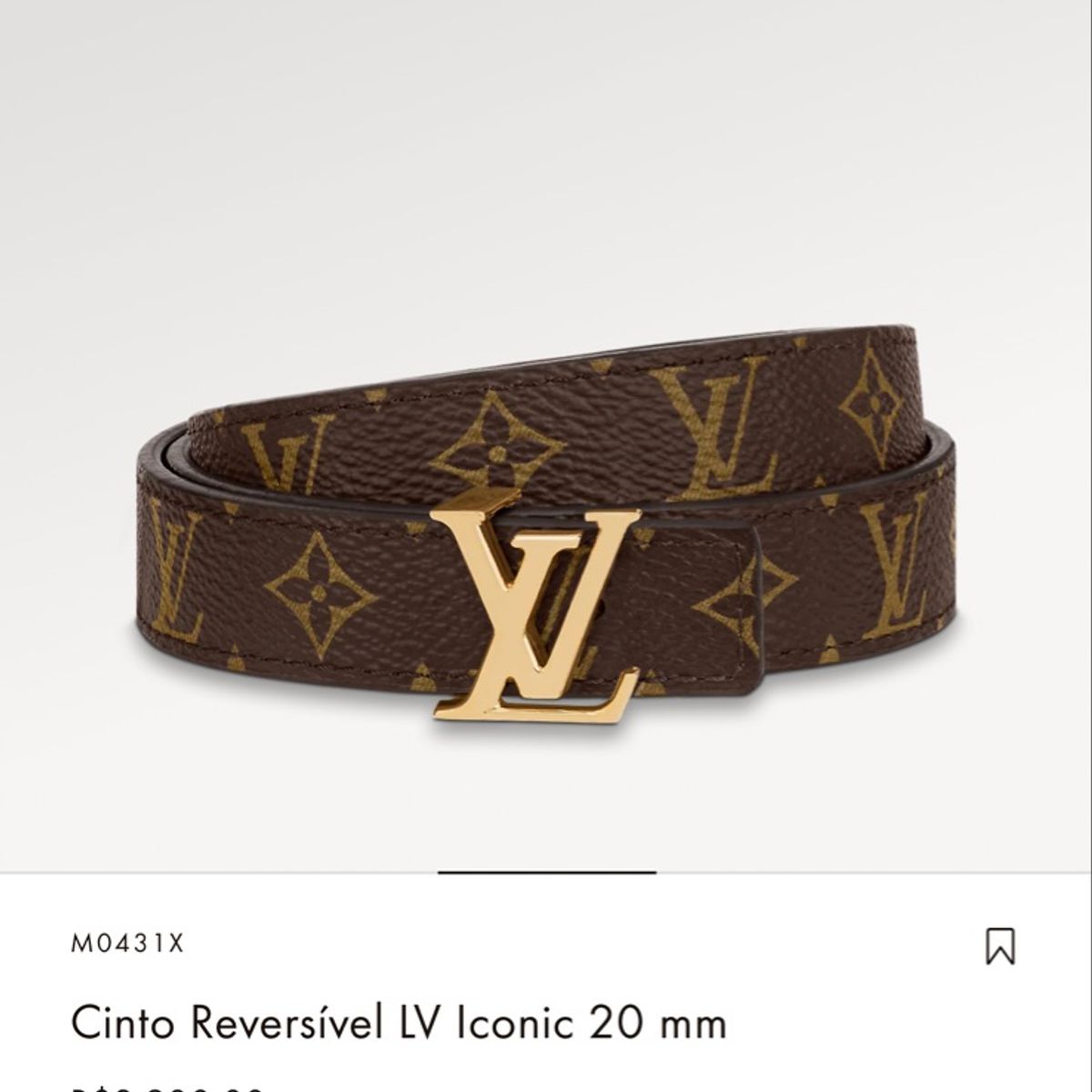 Cinto Louis Vuitton Original Reversível 30mm Feminino