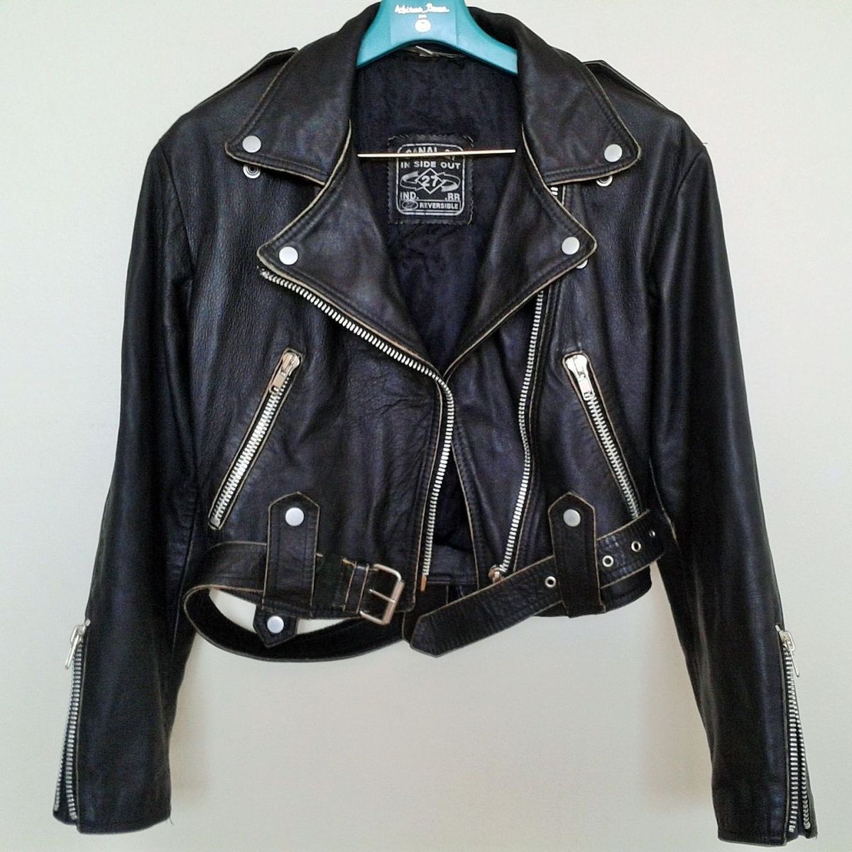 jaqueta de couro canal