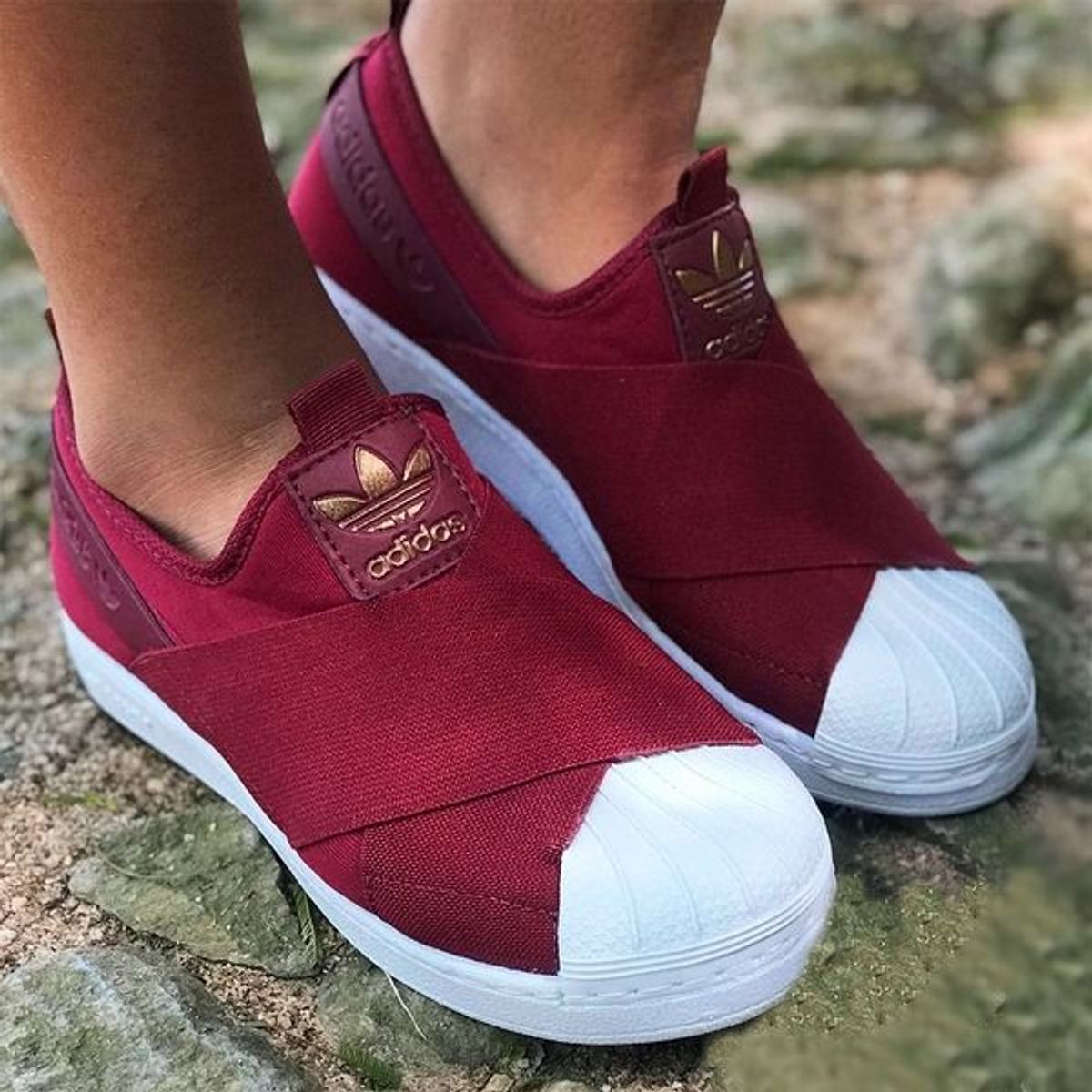 adidas superstar slip on bordo