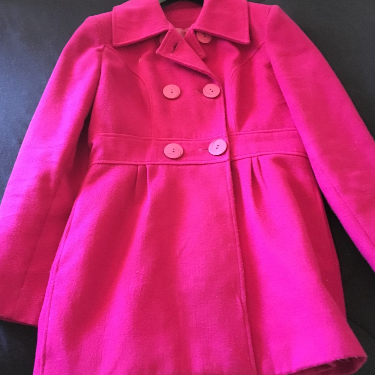 casaco de lã batido feminino rosa