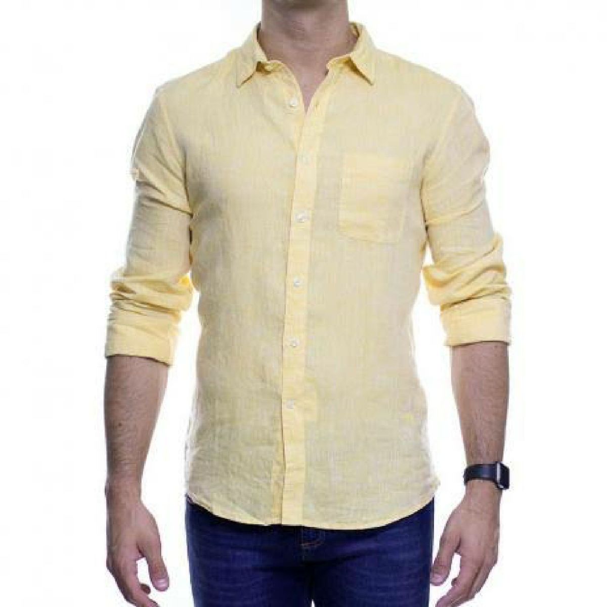 camisa social amarela