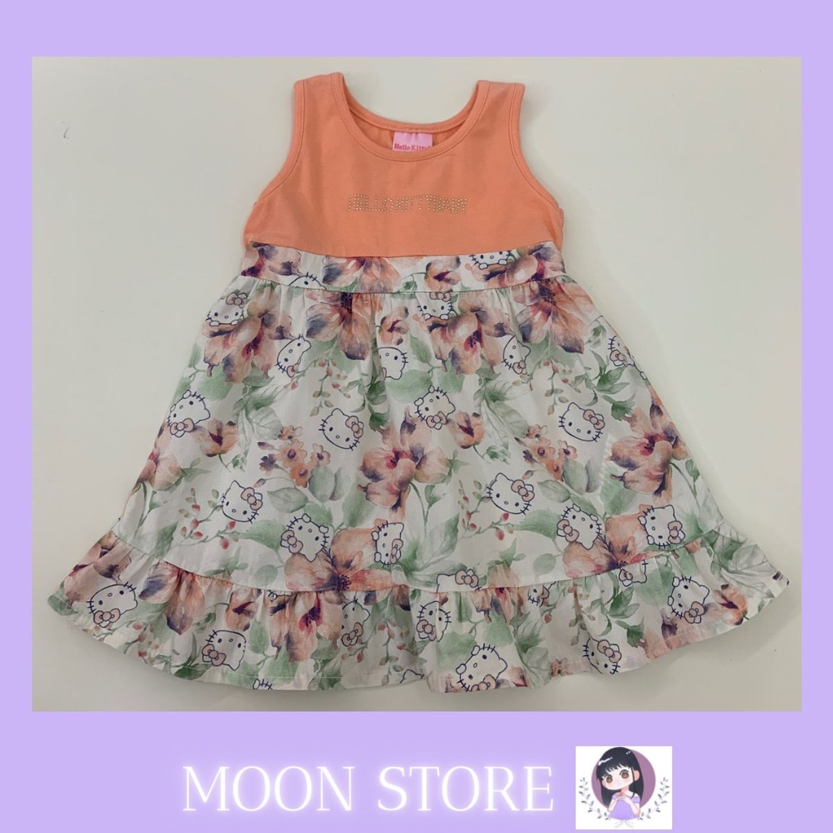 Vestido Hello Kitty Estampado Florido Kawaii Moda Japonesa, Roupa Infantil  para Bebê Hello Kitty Nunca Usado 85833894