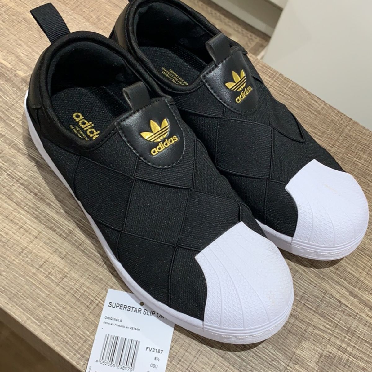 Tênis adidas superstar slip on 2024 preto feminino