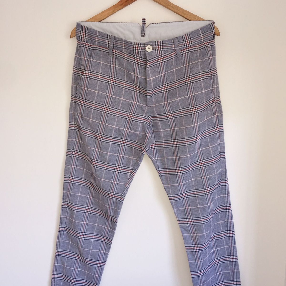 calça xadrez masculina zara