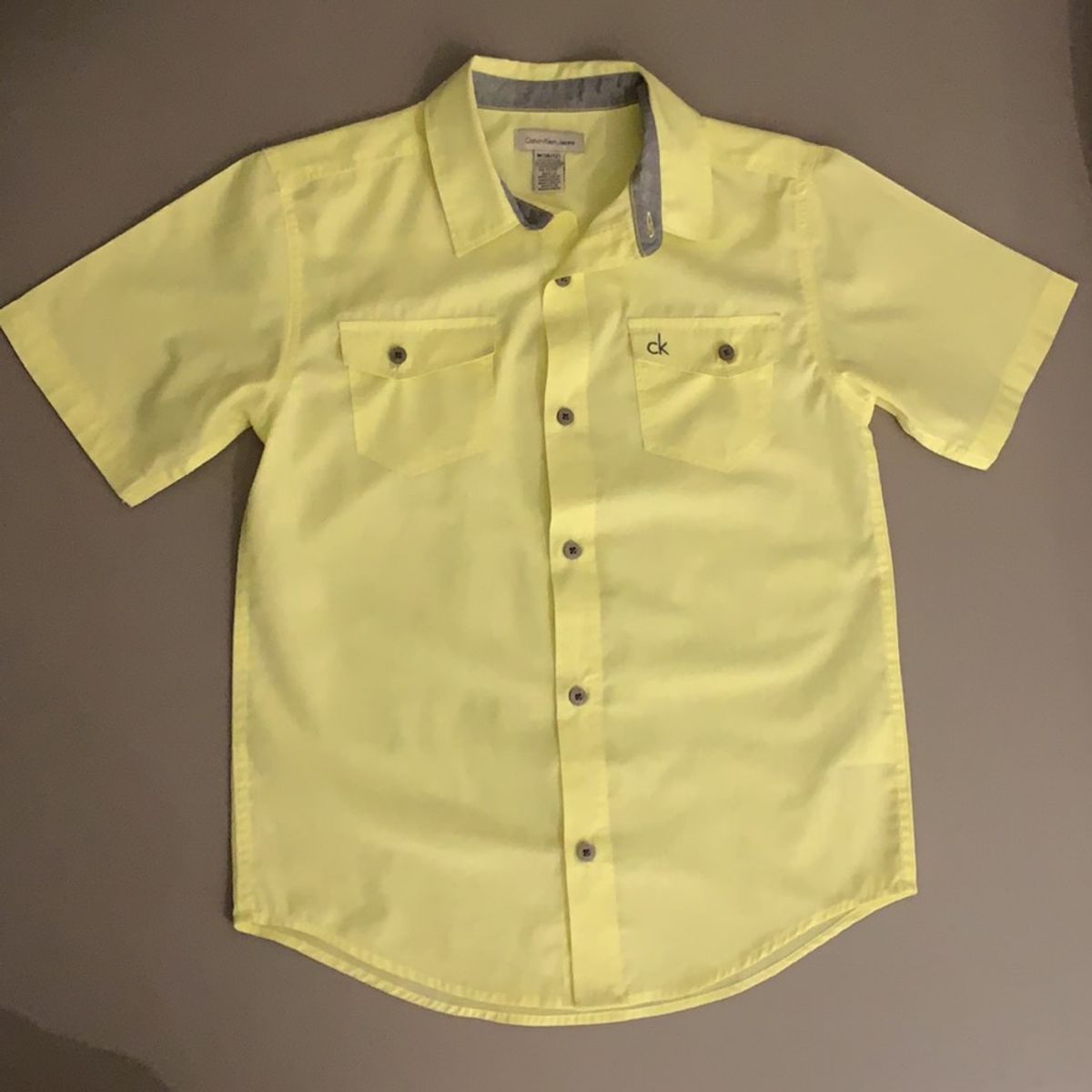 camisa social manga curta calvin klein