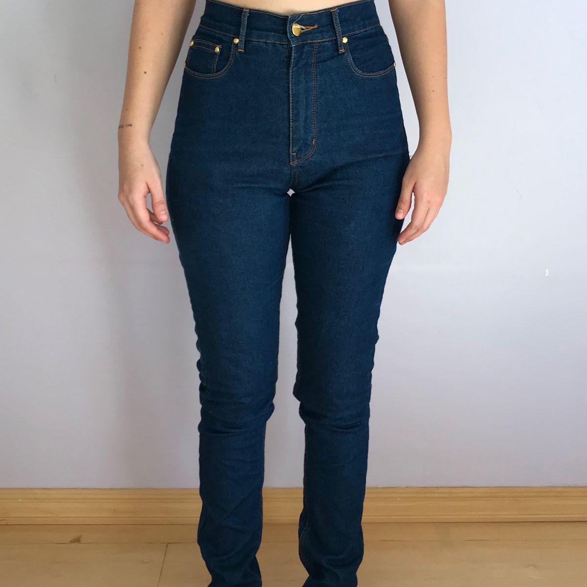 calça jeans skinning cintura alta