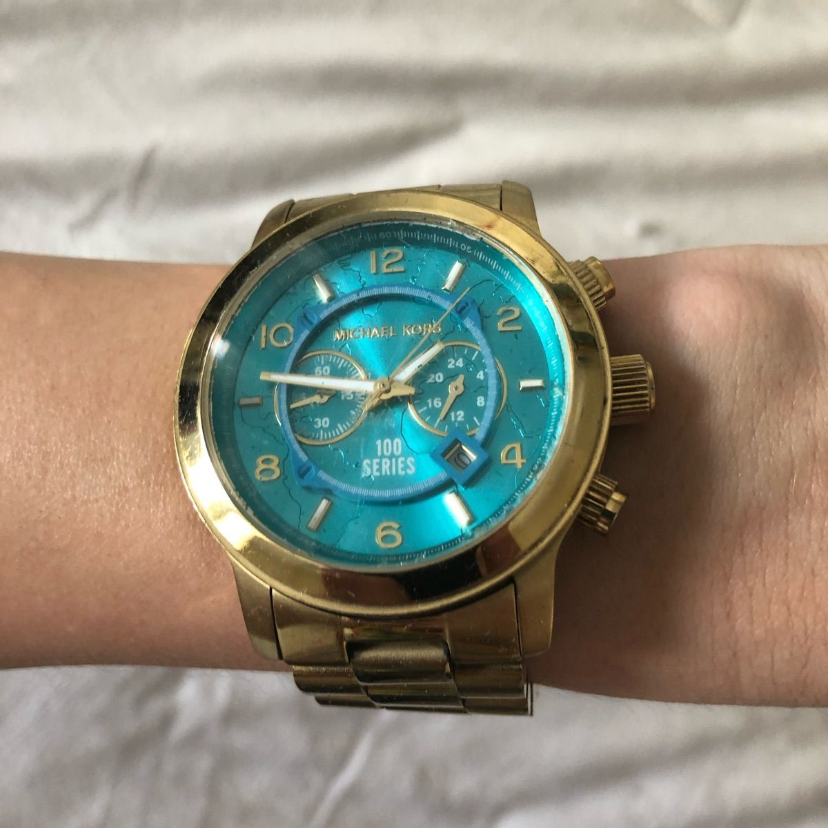 Relogio Michael Kors Mk 8315 Gold Turquoise. Original Relogio Feminino Michael Kors Usado 91897668 enjoei