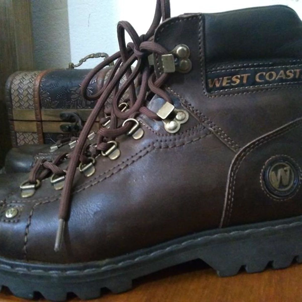 bota couro coturno cano curto west coast worker masculina